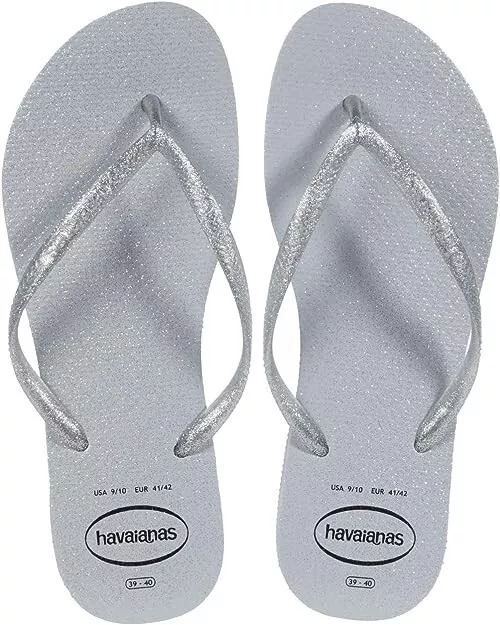 Havaianas Women's Slim Gloss Flip Flops  Ice Grey US Size 11-12