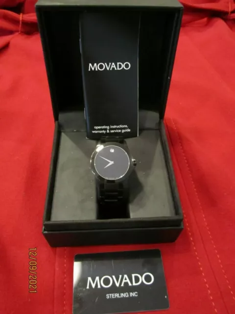 MOVADO Museum Orologio Acciaio Inox Nero Quadrante Cristallo Zaffiro 84G2.1855A