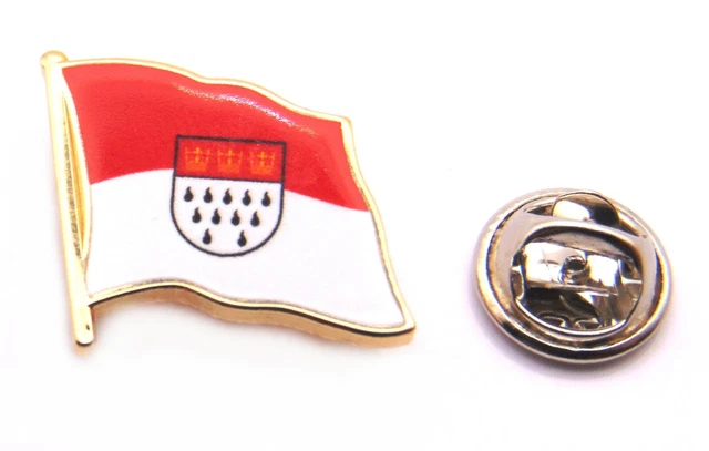 Köln Deutz Flaggenpin Anstecker - 15x23mm Metall Pin Mit Butterflyclip