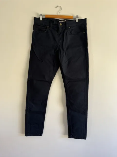R M Williams Loxton Pants W 32 L 32 Navy Men's Chinos Leather Logo BNWT RRP $199