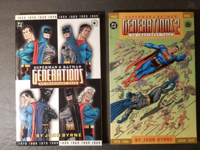 SUPERMAN BATMAN GENERATIONS 1 2 GRAPHIC NOVEL TPB LOT John Byrne NM CONDITION