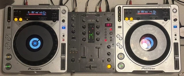 Pioneer CDJ-800MK2 & DJM-400 セット PIONEER CDJ-800MK2 PAIR Silver Digital DJ Media Player Set Fully