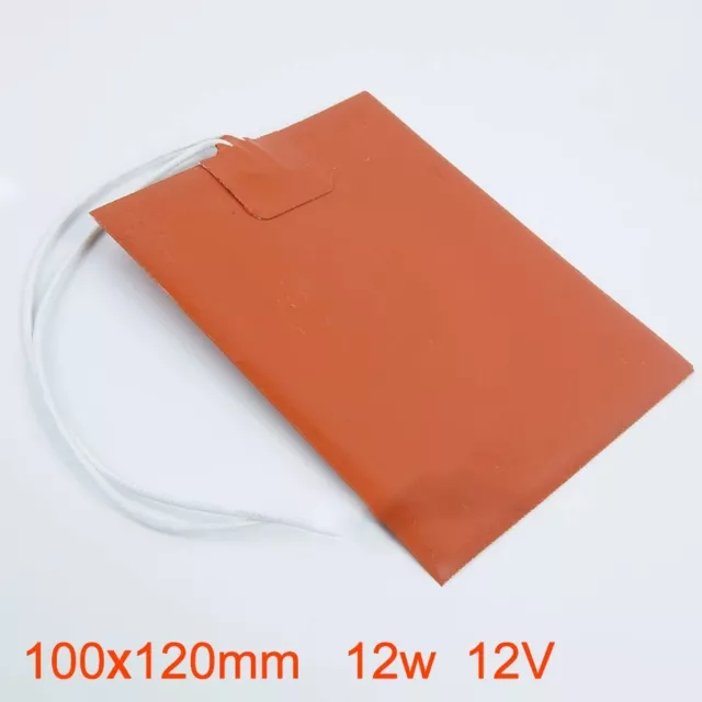 1 Silicone Chauffage Coussinet for Imprimante Chauffé Lit 12W 12V 100 120 1.5mm