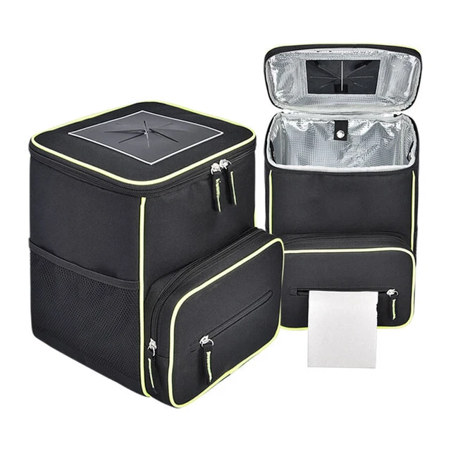 Car Trash Bag Storage Box Organizer Foldable Leakproof With Tissue Holder Pocket