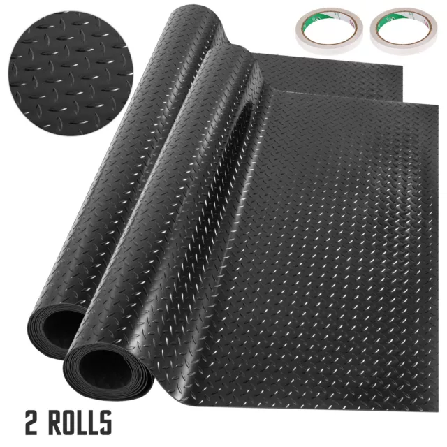 Universal Garage Flooring Mat Trailer Floor Covering Raised Mat 14.7x3.6'x2 Roll