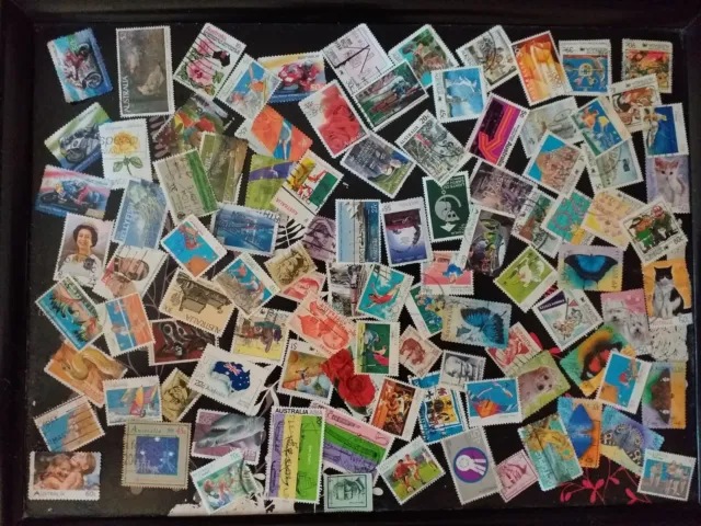 900 Australia used stamps kiloware all different off paper see 10 scans