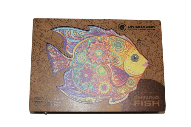 Unidragon Shining Fish Figured Wooden Puzzle 700 Pcs Royal Size 17.5" X 22.5"