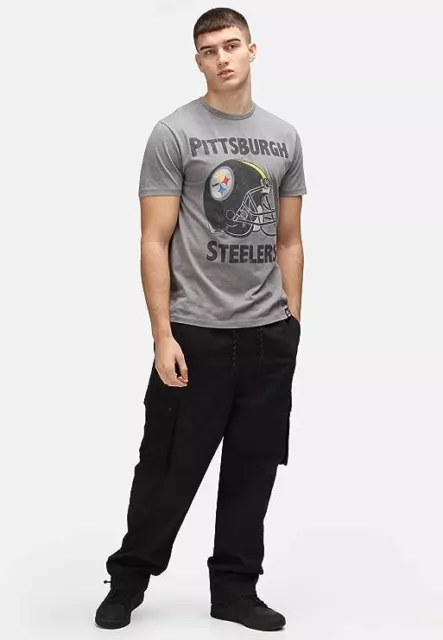 Mens NFL Pittsburgh Steelers Helmet T-Shirt American Football Cotton Tee Shirt 3