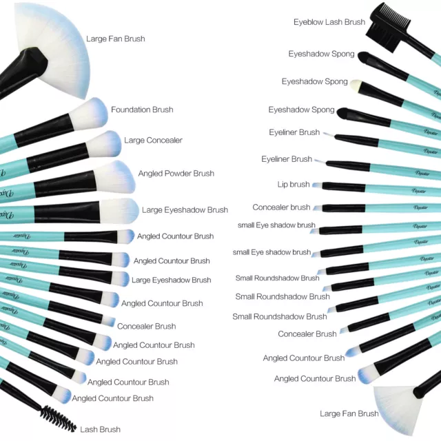 32PCS Pro Make up Brushes Set Cosmetic Tool Kabuki Makeup+PVC Bag UK 3