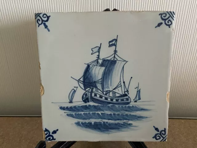 Ent Unique Tile Makkum Tichelaar Delft Holland Sailing Ship7