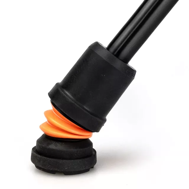 Flexyfoot Black Shock Absorbing Crutch Cane Walking Stick Rubber Ferrules Tips