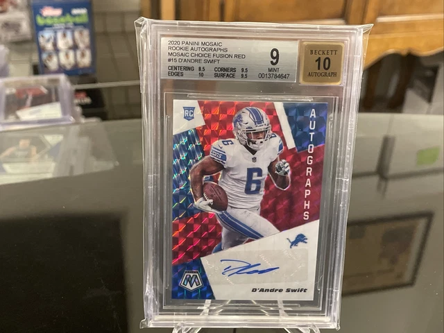 2020 Mosaic Choice Fusion Red D’Andre Swift RC Autographs BGS Gem Mint 9.5 💎🦁