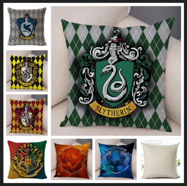 Baumwolle Kissenbezug 45x45 Hogwarts Gryffindor Ravenclaw Slytherin HP H.Potter