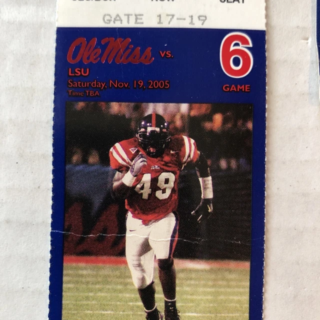 LSU College Football Tickets . LSU/OLE MISS/ Florida/Georgia/Notre Dame 95-09 3