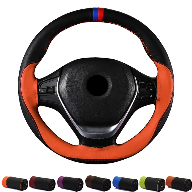 Universal Car Steering Wheel Cover W/ Needles Thread Anti-Slip 38cm/15" Soft