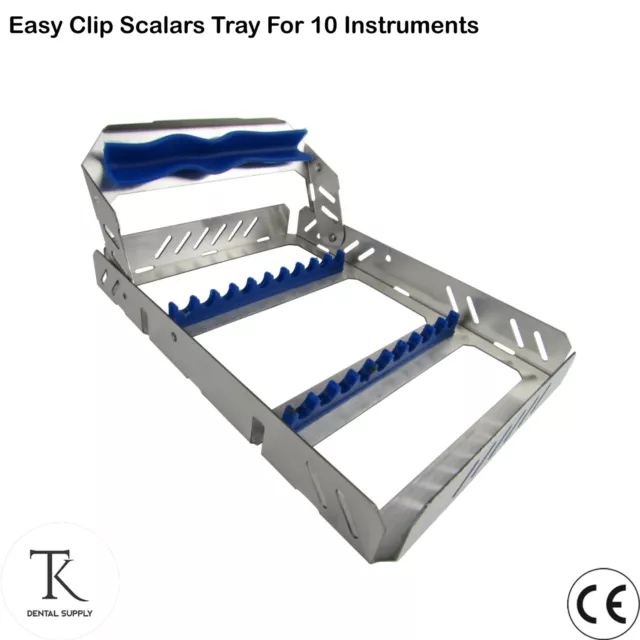 Quirúrgicas Bandejas Dental Silicone Easy Clip Scalers Tray Of 10 Instruments CE