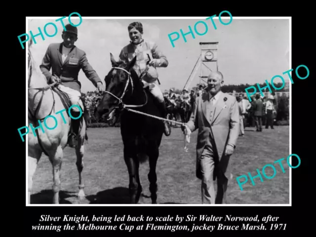 Old Large Horse Racing Photo Of Silver Knight Winning The 1971 Melbourne Cup 1