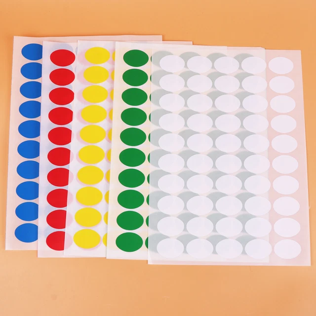 10 SHEETS LABEL Sticker Coding Circle Labels Round Color Dot Office £8. ...