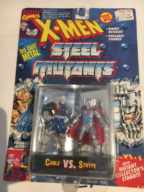 X-Men Steel Mutants "Cable Vs Stryfe" 2.75"In Die Cast Figures 1994 Toy Biz