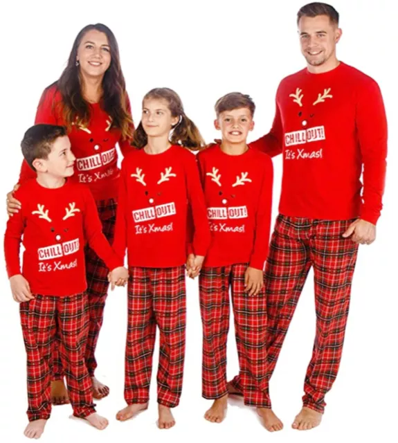 Family Matching Christmas Pyjamas Chill Mens Ladies Kids Teens Christmas Pyjamas