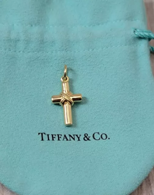 Tiffany & Co 18kt Yellow Gold X Wrapped Cross Charm Pendant