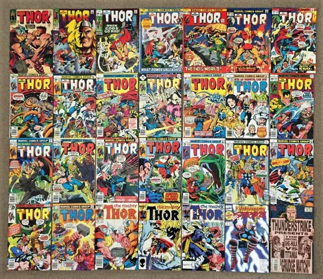 The Mighty Thor  Comic Lot Of 28 Issues  1St Thor / 1St Firelord   Free Shipping
