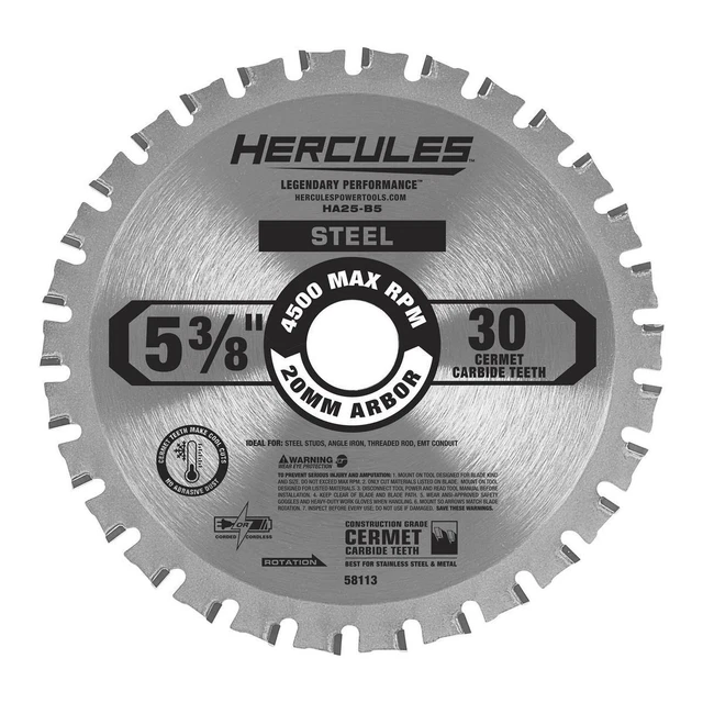 Hoja de sierra circular de corte de metal HÉRCULES 5-3/8 in., 30T 58113