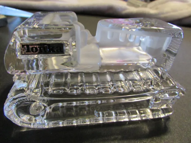 1989 Hofbauer Crystal Glass Tonka Bulldozer with Blade Paperweight-24% PBO