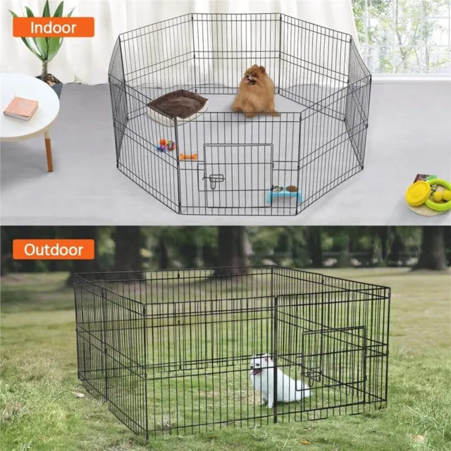 Dog Puppy Rabbit Cat Foldable Playpen Enclosure Indoor/Outdoor Cage Small to XXL