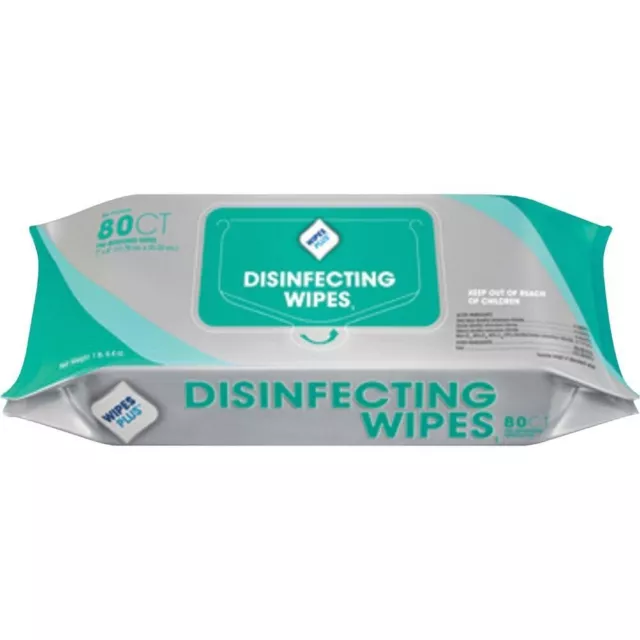 Wipes Plus Brand Lemon Scented Disinfecting Wipes - 12pk 80ct