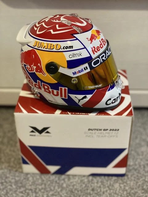 MAX VERSTAPPEN 2022 World Champion 1 2 Scale Helmet Dutch GP 150 00 max-verstappen-2022-world-champion-1-2-scale-helmet-dutch-gp-150-00