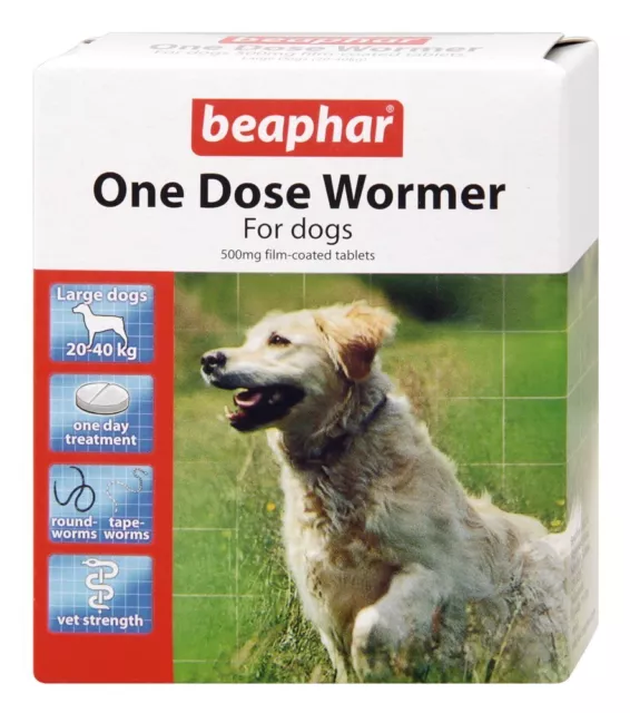 Beaphar Una Dose Wormer Compressa Worming per Cani Grandi Confezione da 2