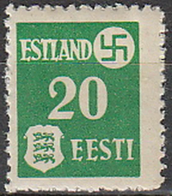 Stamp Germany Estland Mi 02 Sc N4 WWII 1941 War Occupation Emblem Estonia MH