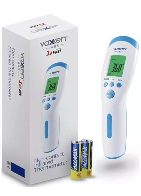 Vaxxen Labs No Touch Infrared Forehead Thermometer - Calibrated Accuracy
