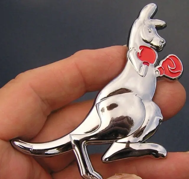 BOXING KANGAROO CAR BADGE Chrome Metal Emblem fits Australia 2 - FORD and Holden