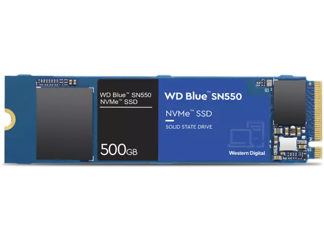 Disco duro SSD interno 500 GB - Western Digital Blue SN550 NVMe, 3D NAND, Lectur