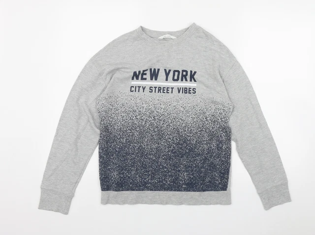 Felpa pullover grigio cotone H&M per ragazzo taglia 11-12 anni