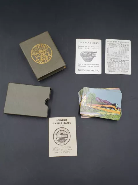 SOUTHERN PACIFIC LINES RAILROAD Playing Cards VINTAGE, Historic Landmark Photos