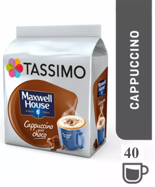 CAPPUCCINO CHOCOLAT MAXWELL Cafe Tassimo 40 Boissons Pack De 5 x 8  Cappuccinos EUR 49,33 - PicClick FR