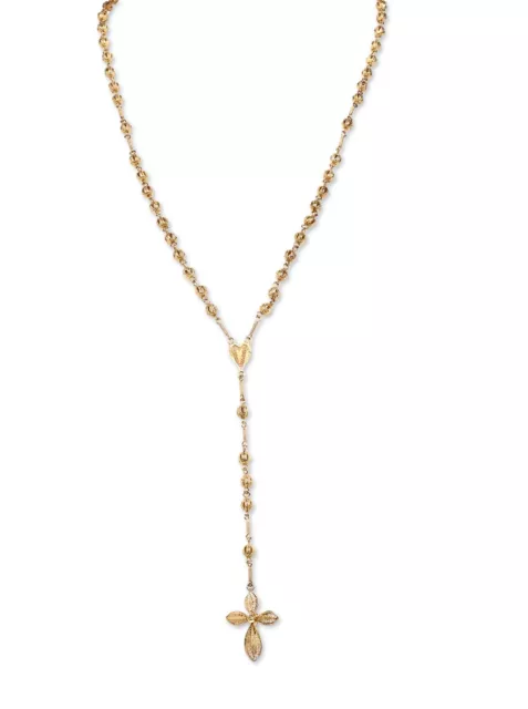 Ettika 301161 Women's Pyramid Bead Rosary Necklace - Brass 2