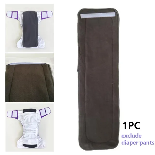 1x Adult Cloth Diaper Natural Bamboo Charcoal Nappy Liners Reusable 4 Layers Kit