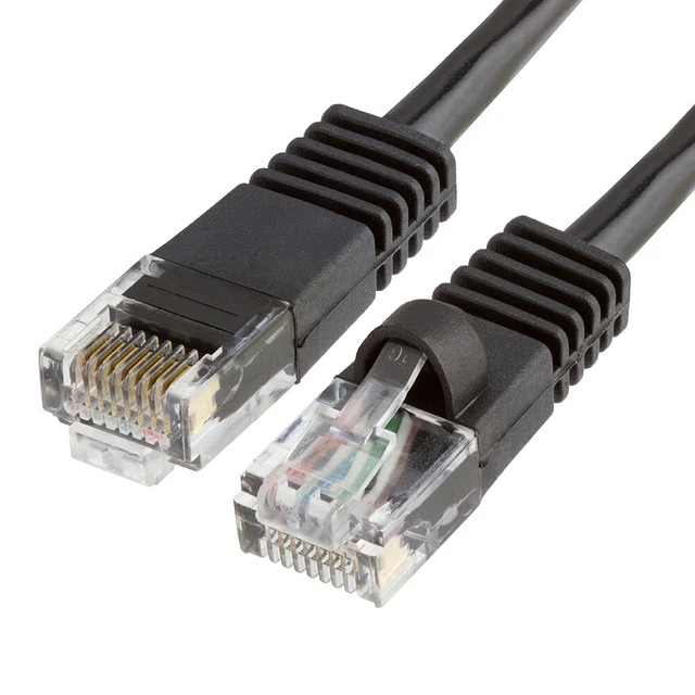 100FT Cat5e Ethernet Cable RJ45 UTP LAN Network Patch Cord 1Gbps 350 MHz - Black