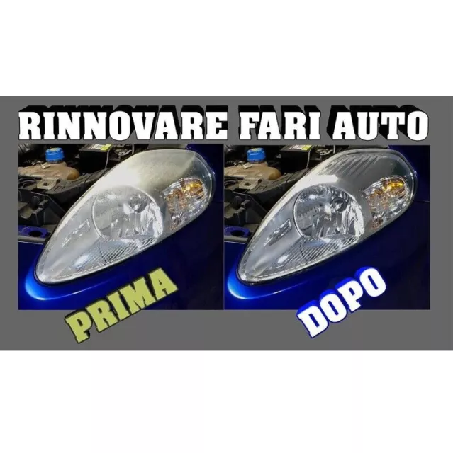 KIT LUCIDATURA RINNOVA FARI FANALI AUTO con 600ML POLIMERO RIGENERA LUCIDA VETRO 2