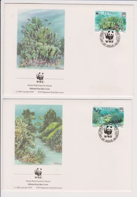 Tuvalu 1992 FDC MiNr. 638-641 WWF  Blaue Koralle