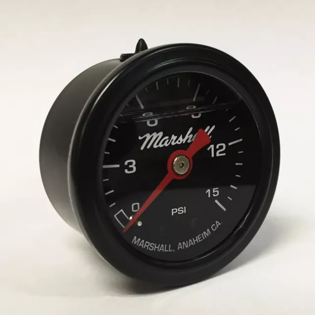 Marshall 1.5" Direct Mount Filled Fuel/Oil/Air Pressure Gauge Black LBB00015