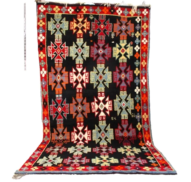 Vintage Moroccan Handmade Azilal Rug Berber Tribal Carpet Geometric Area Wool