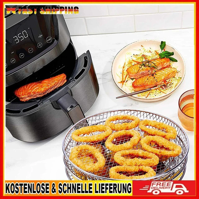 Air Fryer Rack, 3 animales acero inoxidable rejilla apilable para hornear, Air Fryer Bas