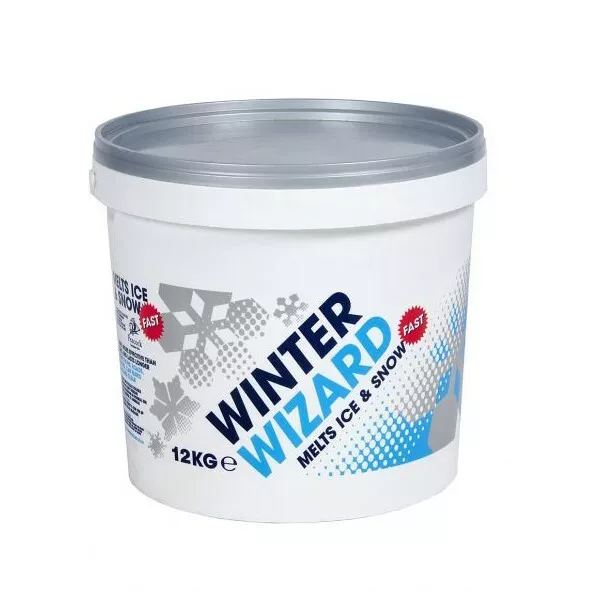 Winter Wizard Heavy Duty De-icer Salt Fast Melt Snow Ice Freeze Large 12kg Tub