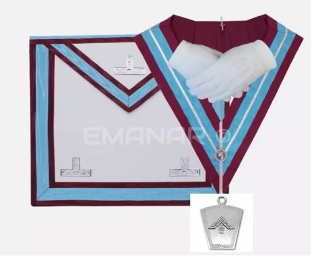 Masonic Regalia Mark Past Master WM Apron, Collar, Jewel, Gloves *NEW TOP CLASS*