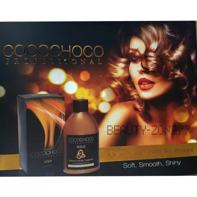 COCOCHOCO Gold Kératine Brésilienne Traitement Lissage des Cheveux 8,4 oz/250 ml 3